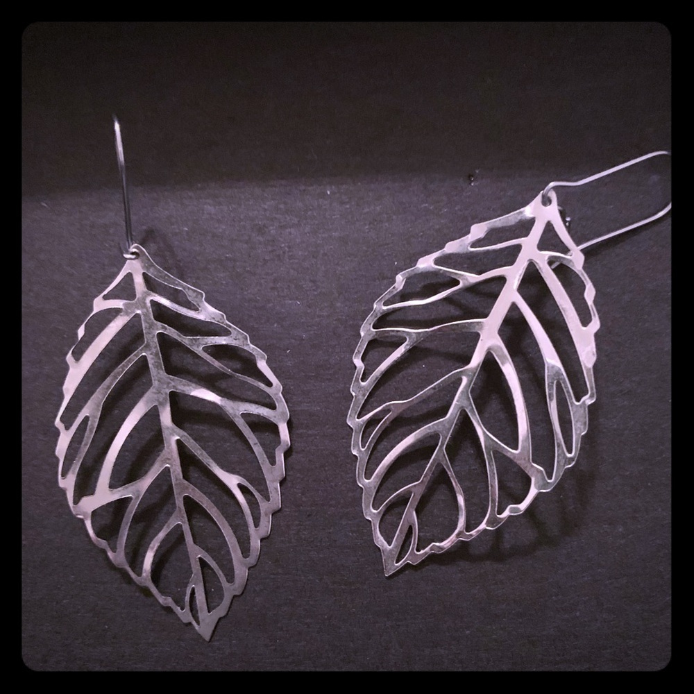 Silver Leaf Earrings